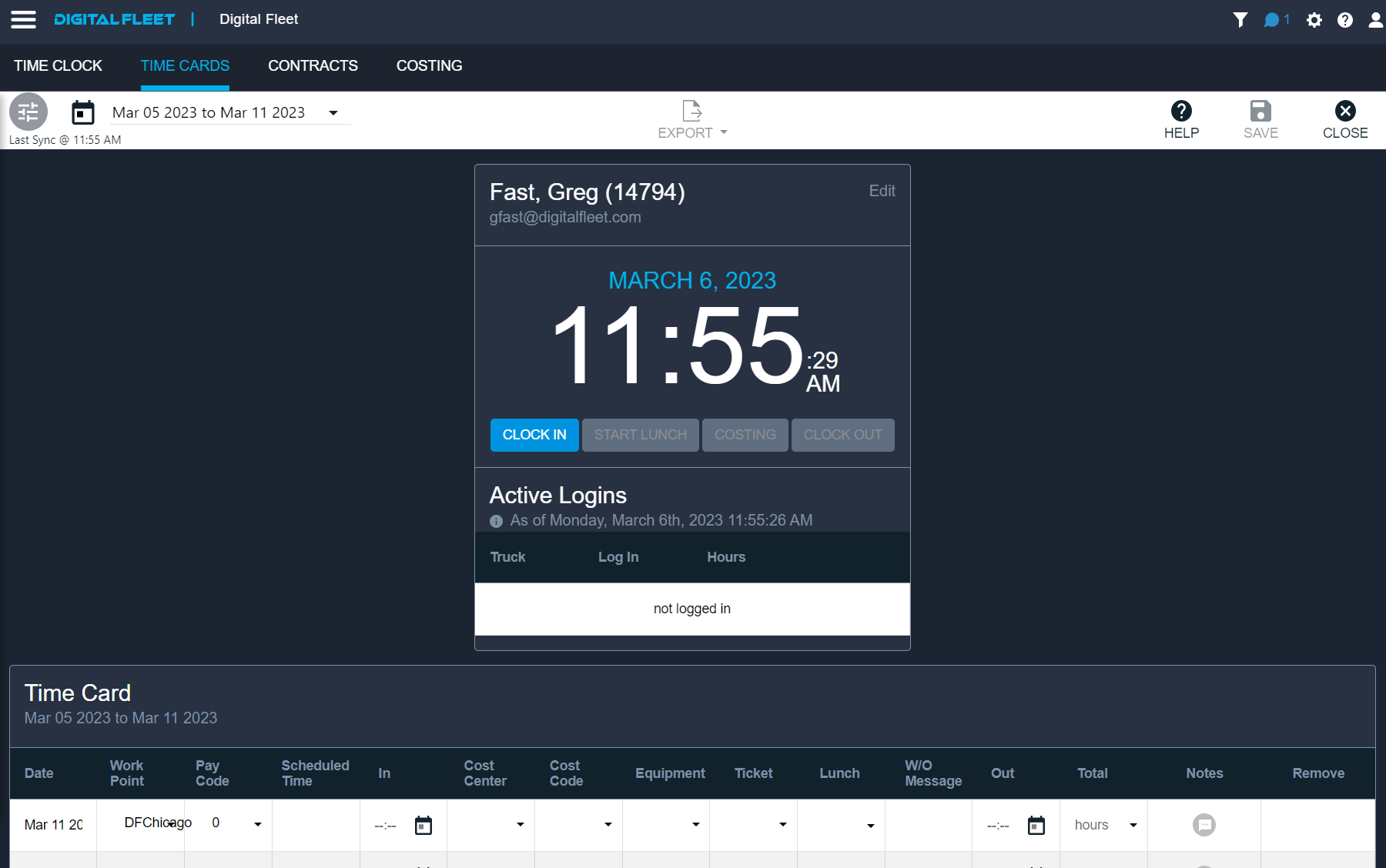 Time Clock Documentation Digital Fleet