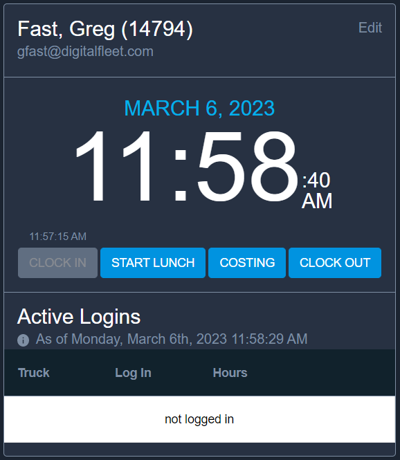 Time Clock Documentation Digital Fleet